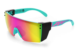 LAZER FACE SONNENBRILLE: Aqua Splash Teal Frame Custom x Savage Spectrum