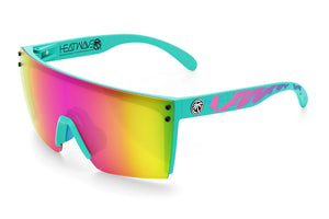 LAZER FACE SONNENBRILLE: Aqua Splash Teal Frame Custom x Savage Spectrum