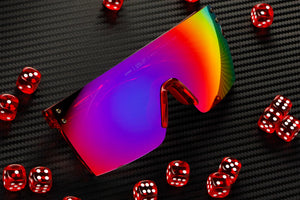 LAZER FACE SUNGLASSES: Neon Red