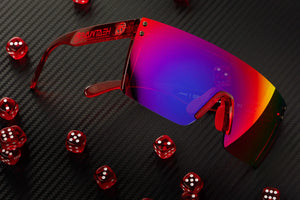 LAZER FACE SUNGLASSES: Neon Red