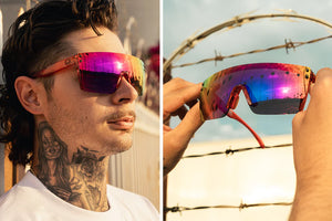 LAZER FACE SUNGLASSES: Neon Red