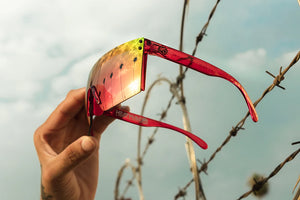 LAZER FACE SUNGLASSES: Neon Red